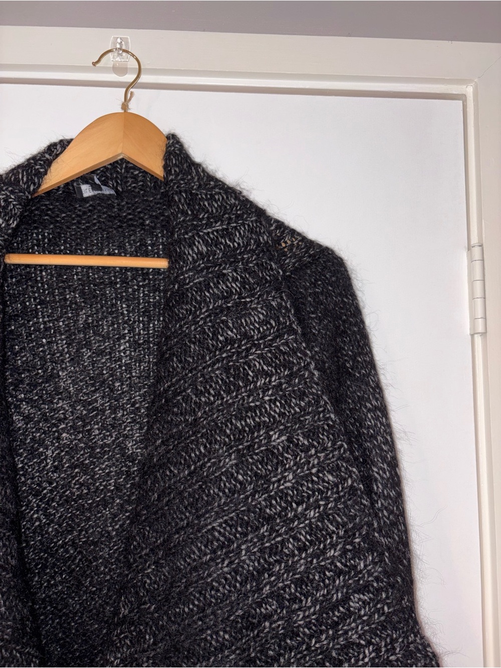 Eileen Fisher Open-Front Black Knit Cardigan Sweater - Picture 2 of 10